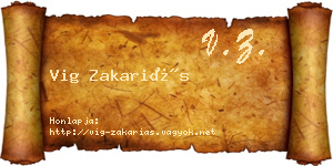 Vig Zakariás névjegykártya